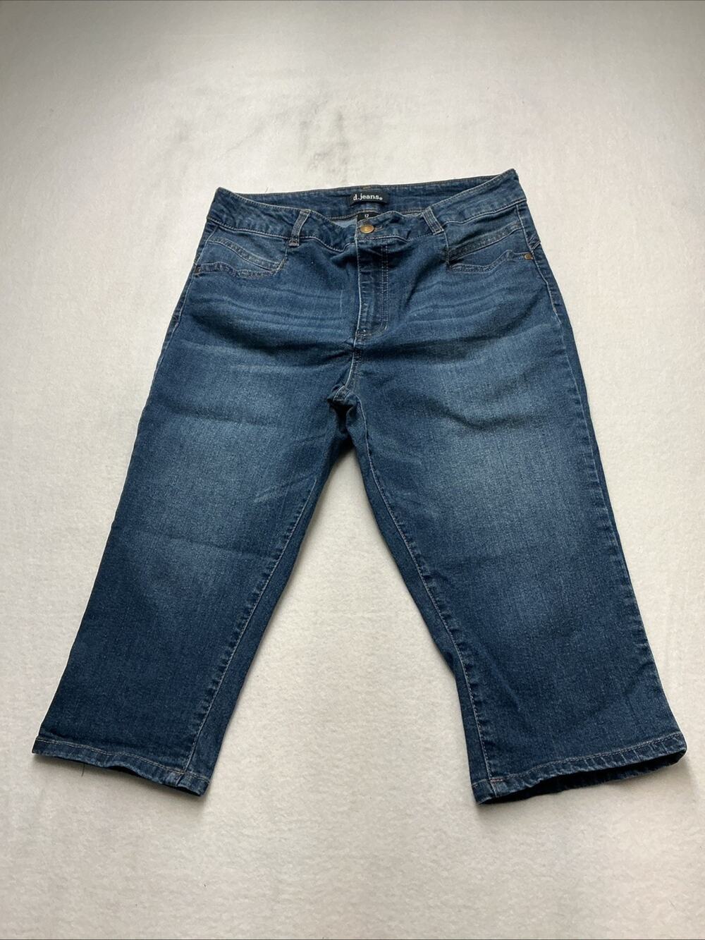 Womens Jeans-D. JEANS-dark blue stretch denim mid rise slim leg cropped-12, 3824